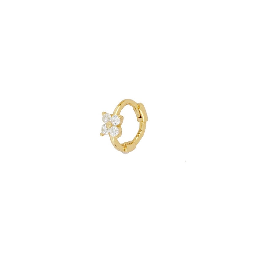 Hoop Fleur White Gold