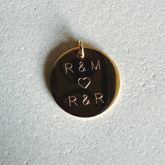 Engraved Charm Shine Round