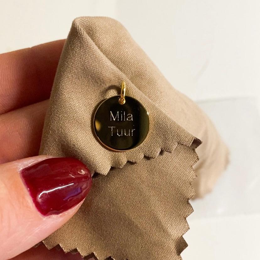 Engraved Charm Shine Round