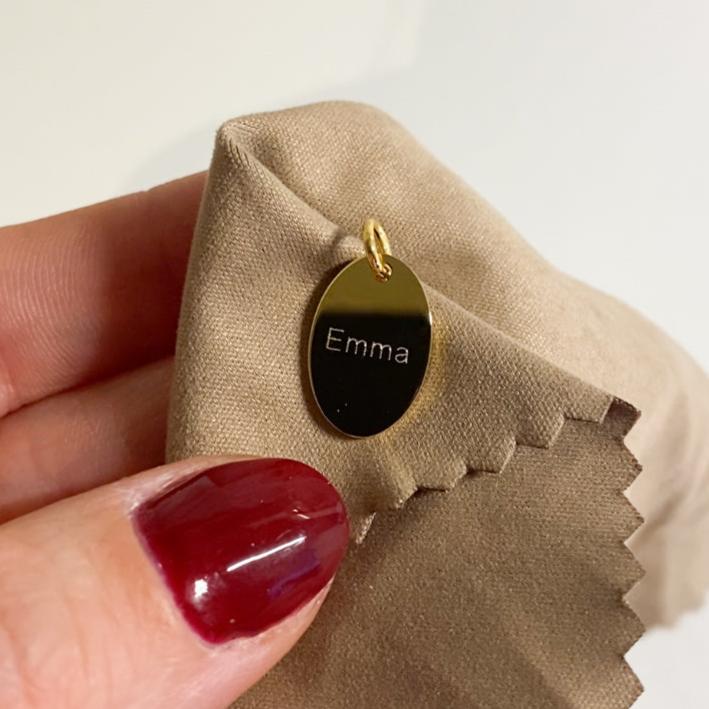 Engraved Charm Oval
