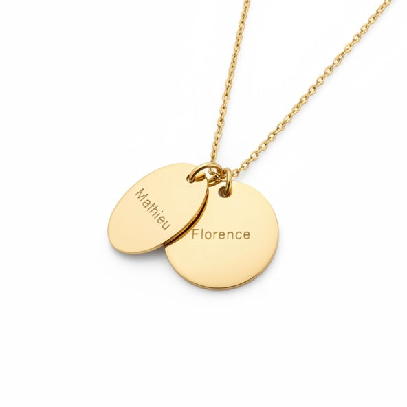 Engraved Necklace Shine 2 Charms