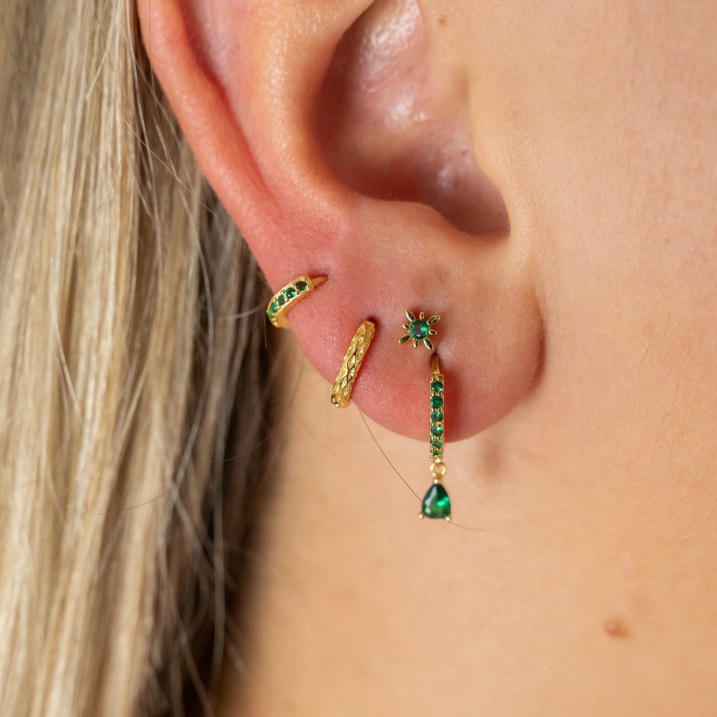Hoop Drop Green Gold