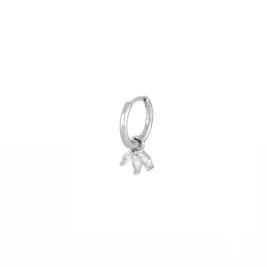 Hoop Flora White Silver