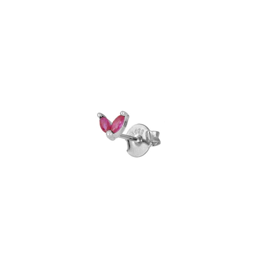 Stud Fia Pink Silver