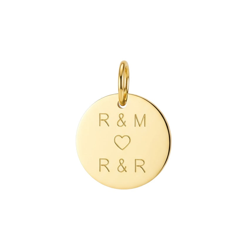 Engraved Charm Shine Round