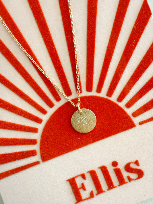 Engraved Necklace Sparkle Round