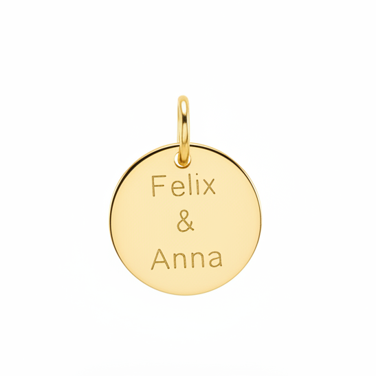 Engraved Charm Shine Round