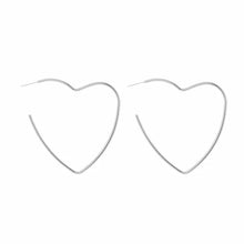 Load image into Gallery viewer, Earrings Big Heart Silver
