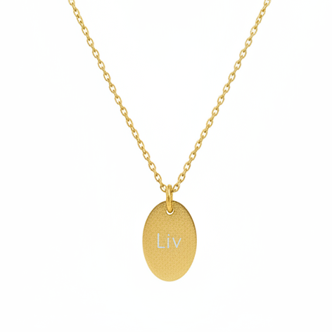 Engraved Necklace Sparkle Oval