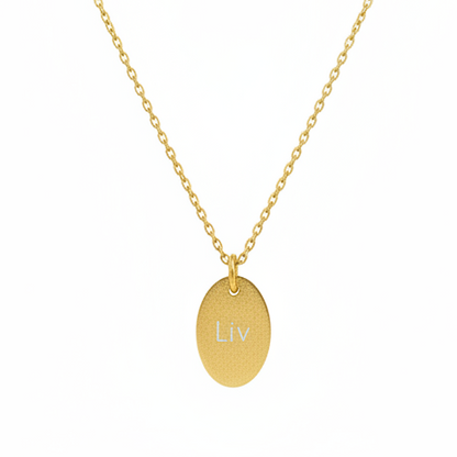 Engraved Necklace Sparkle Oval