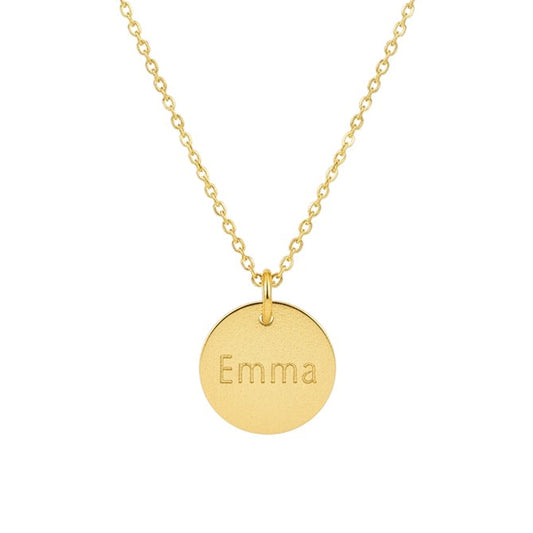 Engraved Necklace Sparkle Round