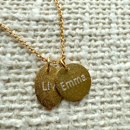 Engraved Necklace Sparkle 2 Charms