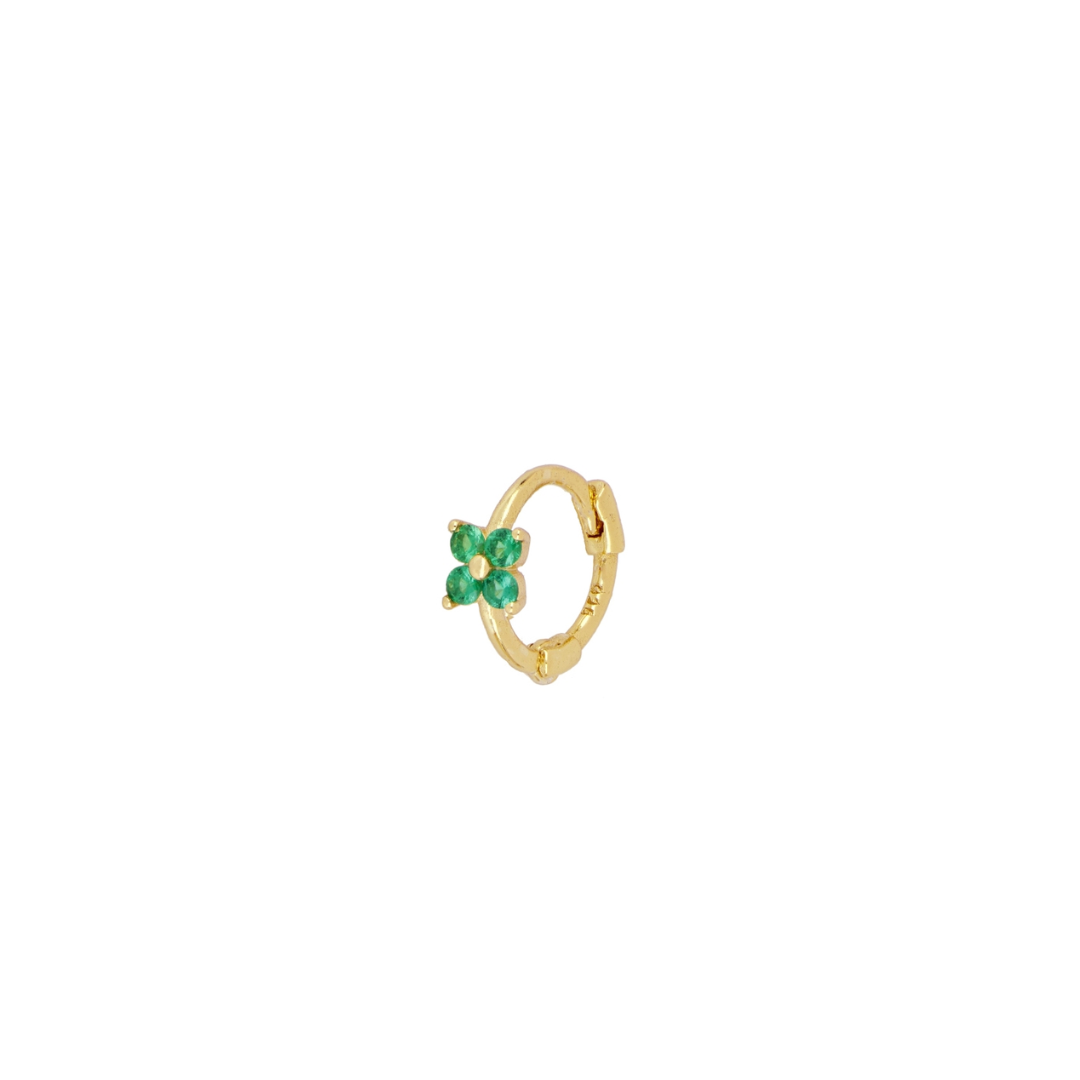 Hoop Fleur Green Gold