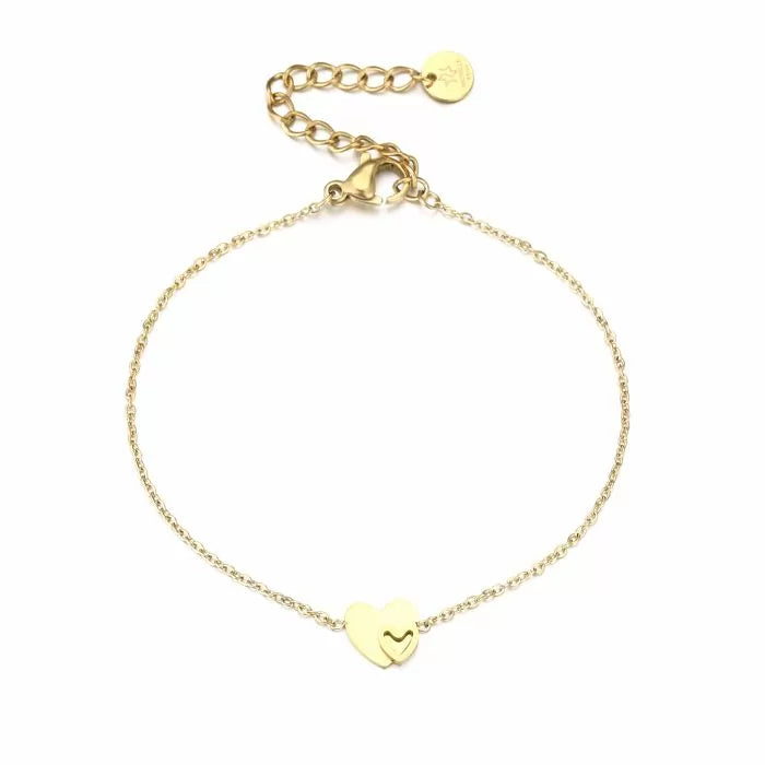 Bracelet Duo Heart Gold