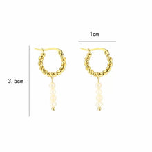 Load image into Gallery viewer, Hoop White pearl Gold
