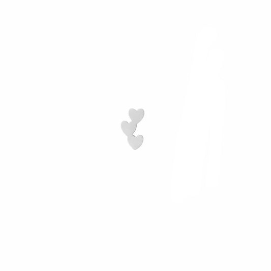 Stud 3 Hearts Silver