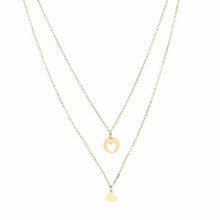 Load image into Gallery viewer, Necklace Heart + Open heart
