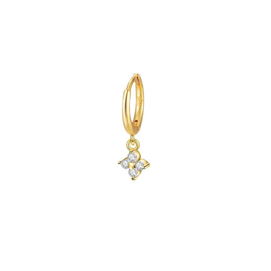 Hoop Flower White Gold
