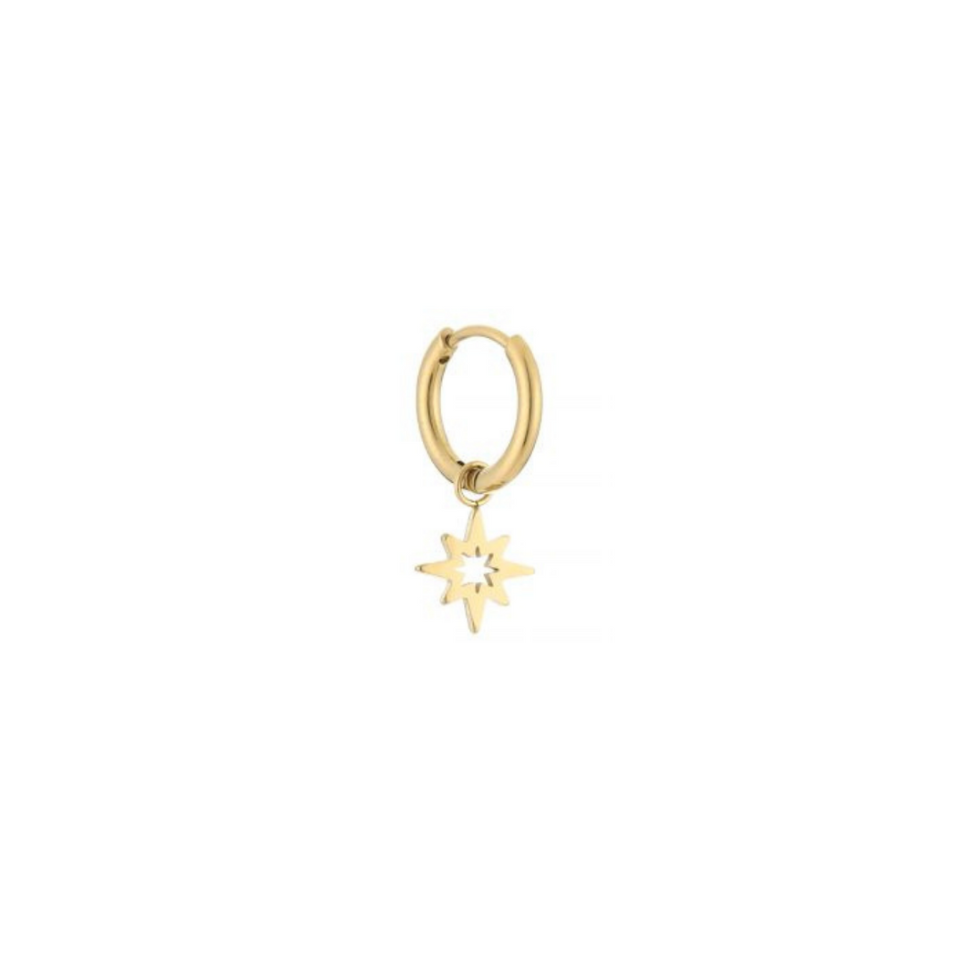 Hoop Open Star Gold