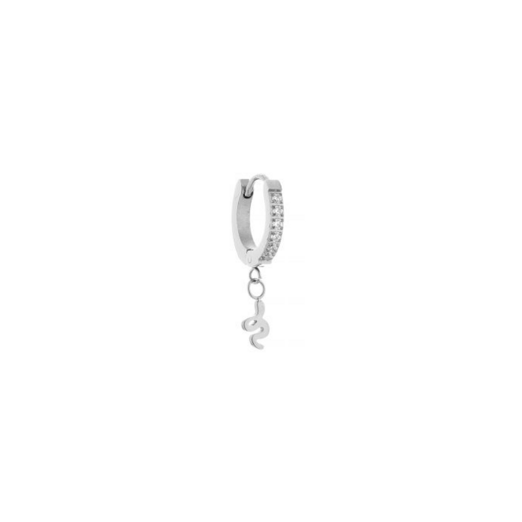Hoop Snake White Silver
