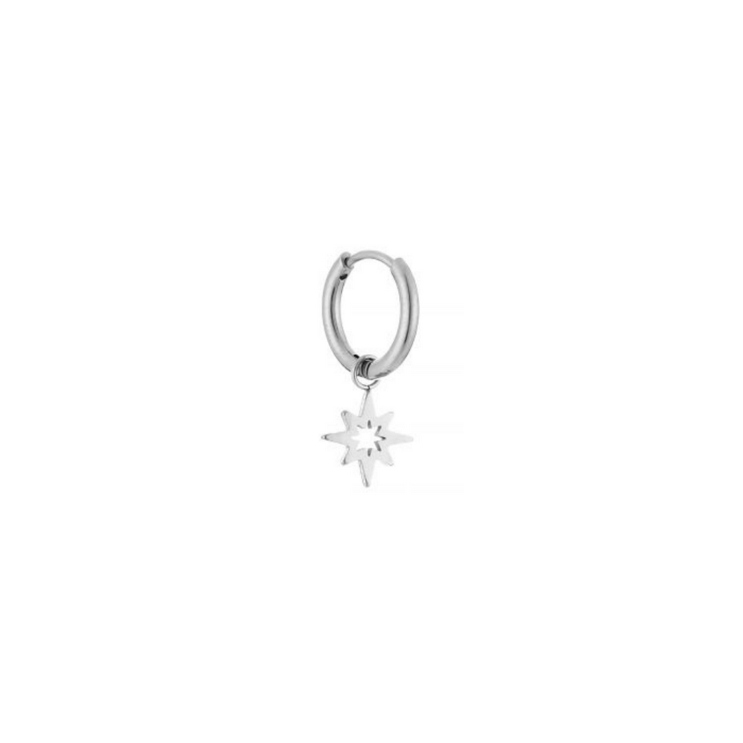 Hoop Open Star Silver
