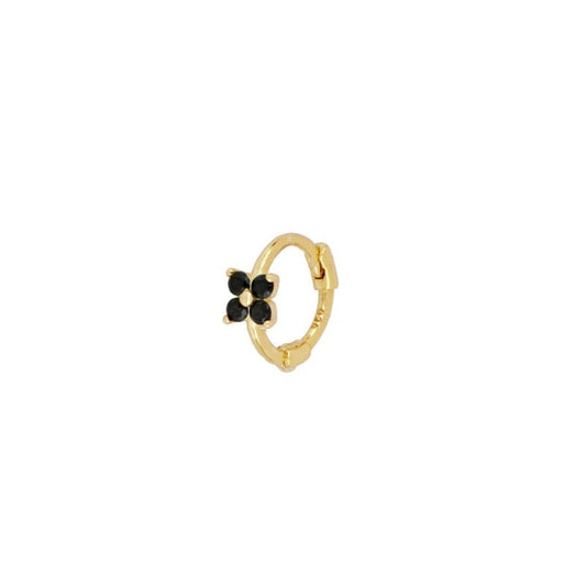 Hoop Fleur Black Gold